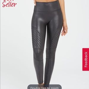 Spanx Faux leather moto leggings